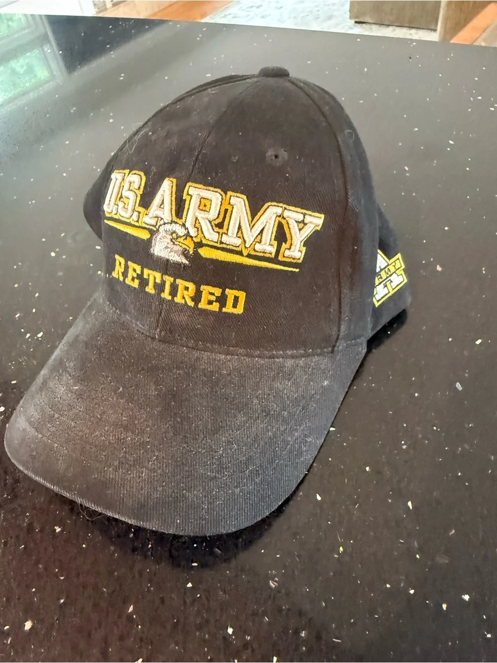 U.S. Army Retired Black Embroidered Hat